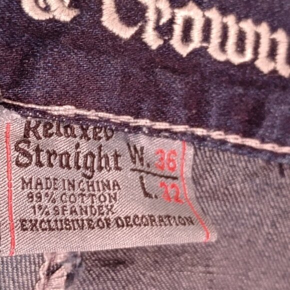 Axe & Crown Handcrafted Outlaw Denim Relaxed Straight Jeans Men's Size 36 X 32 - Picture 5 of 12